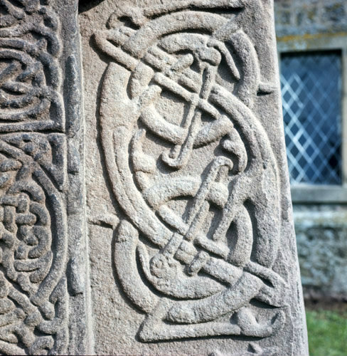 Detail from 8th century pictish cross-slab Aberlemno Angus Scotland