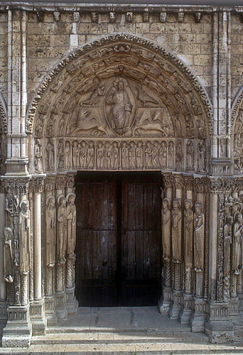 Royal Portal, central bay, twelfth century, Chartres Cathedral, France