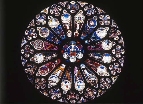 France, Angers Cathedral, North rose, 15th century stained glass
