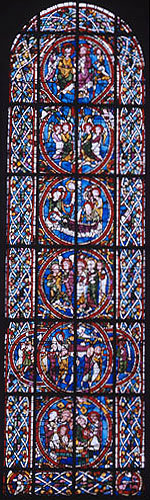 Life of the Virgin window, twelfth century, Angers Cathedral, France
