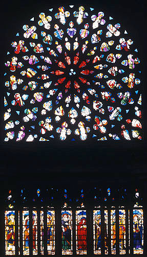 North rose window, Last Judgement, sixteenth century, Evreux Cathedral, France