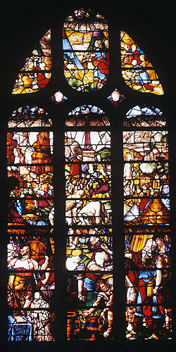 Manna from Heaven window, sixteenth century, Church of Sainte Foy, Conches, France