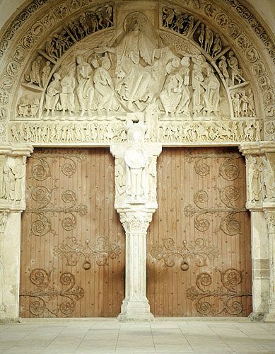 France, Vezelay,  Christ blessing, 12th century Portal in the Narthex