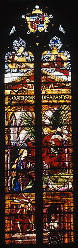 Annunciation, by Valentin Bousch, 1524, window in the chapel of St Joseph, Metz Cathedral, France