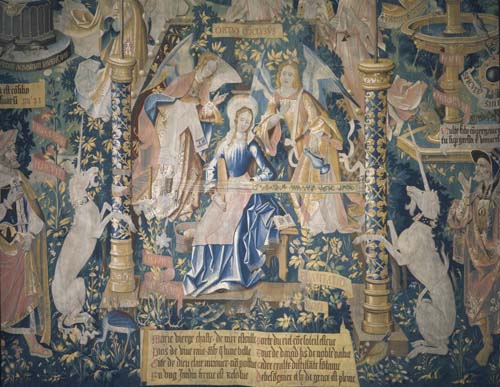 Virgin Mary tapestry,16th century, Reims cathedral, France