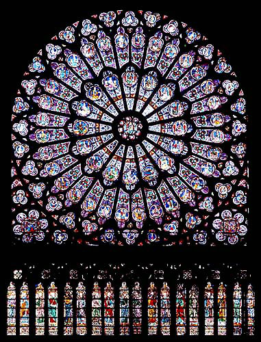 North rose window, Notre Dame, thirteenth century, Paris, France