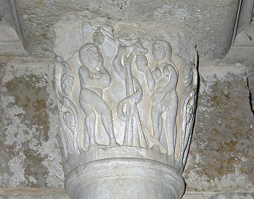 France, Vezelay, the Temptation of Adam and Eve, 12th century sculpture