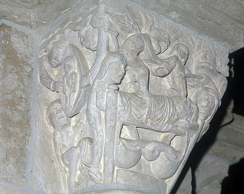France, Vezelay, the death of Lazarus and the rich man 12th century capital