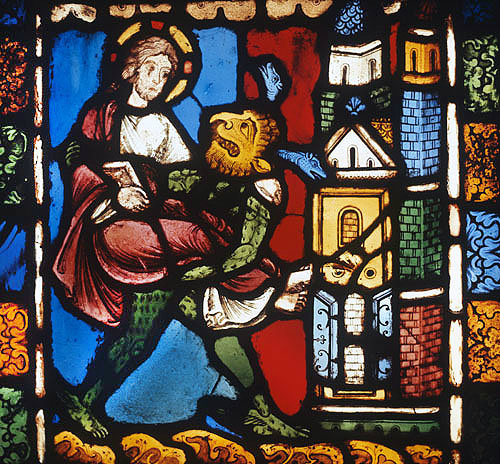 Second Temptation of Christ at the pinnacle of the Temple, 1223, from Troyes Cathedral, France now in the Victoria and Albert Museum, London, England