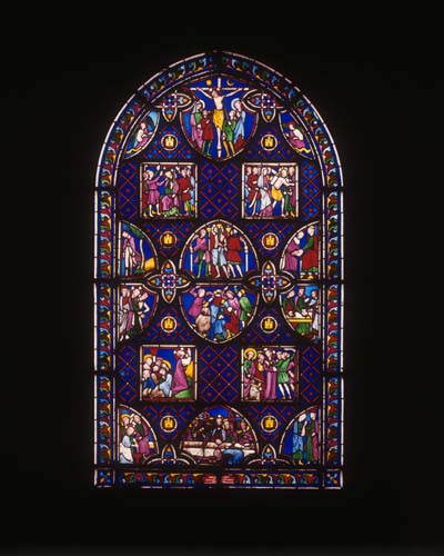 Passion window, stained glass 1838, St Germain Auxerrois, Paris, France