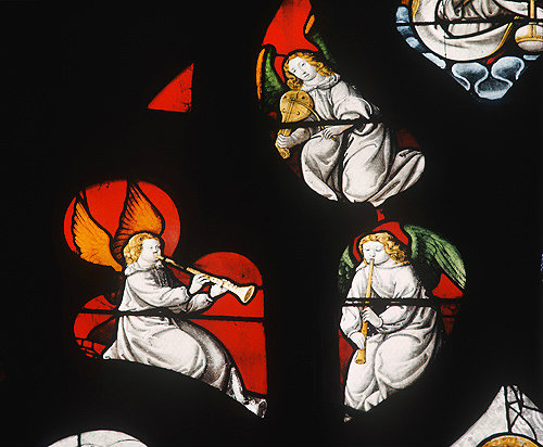 Musical angels, 1515, detail from Tree of Jesse, Autun Cathedral, France