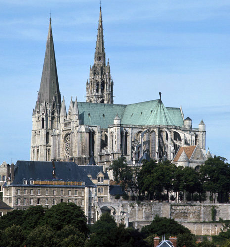 Chartres Cathedral, East South East aspect, Chartres, France