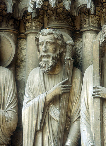 St Philip, thirteenth century, left jamb, central bay, south porch, Chartres Cathedral, France