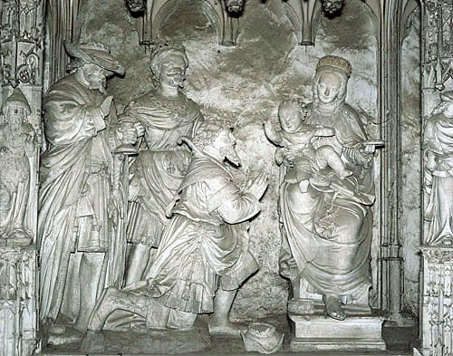 Adoration of the Magi, probably by Jean Soulas, sixteenth century, choir screen, south ambulatory, Chartres Cathedral, France