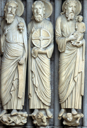 Isaiah Jeremiah and  Simeon right jamb central bay north porch Chartres cathedral 13th century