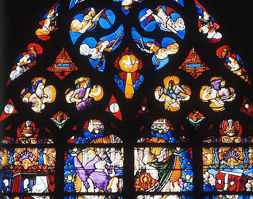 Coronation of the Virgin and symbols of the Evangelists, Church of Notre-Dame-en-Vaux, Chalons-en-Champagne, France