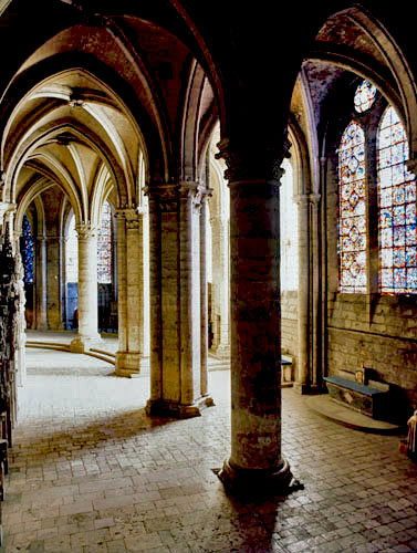 South ambulatory looking east, Chartres Cathedral, France