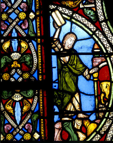 Moses and the tablets, twelfth century, St Denis, Paris, France