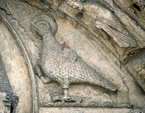 Chartres Royal Portal centre bay eagle symbol of St John the Evangelist 12th century