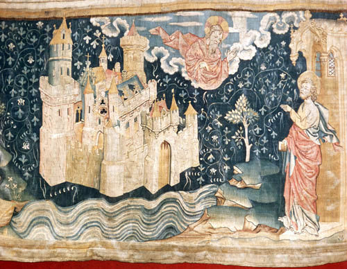 The heavenly Jerusalem, Angers Apocalypse tapestry, 1377-82, commissioned by Louis I duc d