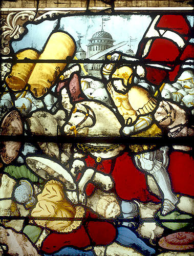 St Julien, battle scene, St Julien window, sixteenth century, Church of St Florentin, France