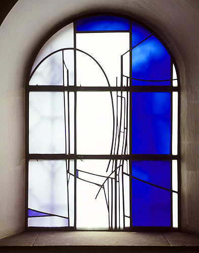 Window by Johannes Schreiter, twentieth century, Sacraments Chapel, Essen Munster, Germany