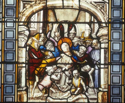 Ecce Homo, 15th stained glass, Passion window, Sacraments Chapel, Cologne Cathedral, Germany