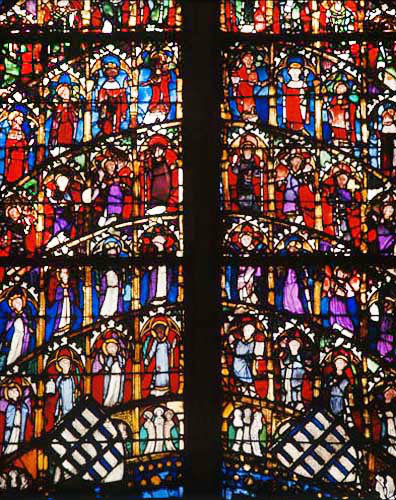 Saints, detail of window, fourteenth century, Cologne Cathedral, Germany