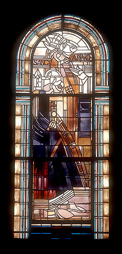 Window by George Meistermann, 1966, Marienkirche, Cologne, Germany