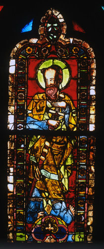 St Paul a panel in the choir of Regensburg Cathedral in Germany 14th century