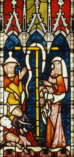 Moses and the Serpent, 1360-70, panel in the Munster Landesmuseum, Munster, North Rhine-Westphalia, Germany