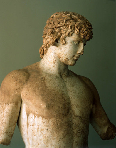 Greece Delphi Antinous, Greek born in Claudiopolis Bythinia, favourite of Hadrian, statue made of Paros marble 130-138 AD