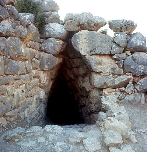 Cistern, entrance from the south east postern, Mycenae, Greece