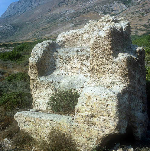 Phalasarna, the so-called throne, ancient Greek harbour town, built 333 BC, Crete, Greece