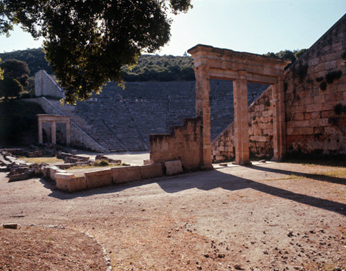 Greece Epidaurus the Theatre in the early morning light built by Polycleitos the younger 4th century BC