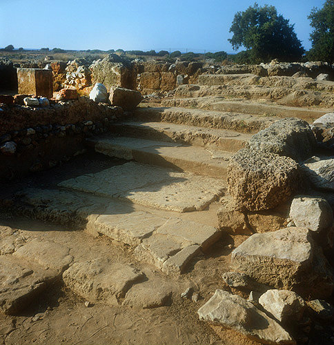Flight of steps, Minoan town of Malia, Crete, Greece