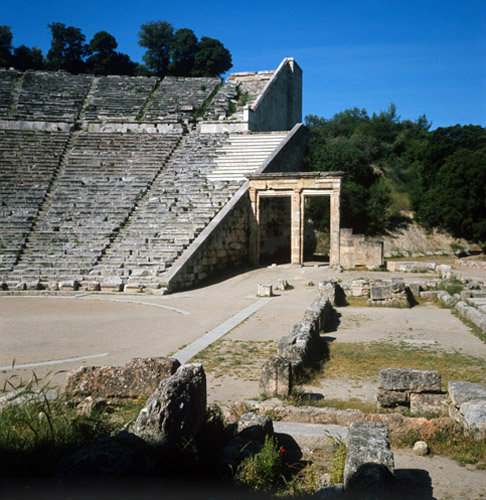 Greece Epidaurus the Theatre built by Polycleitos the younger in the 4th century BC the west  corner