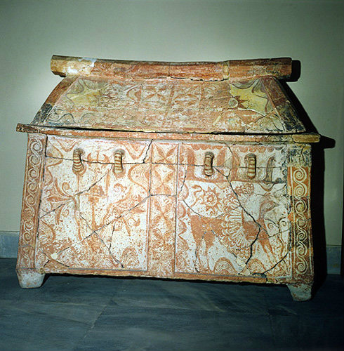 Terracotta Burial Chest, Heraklion Museum, Heraklion, Crete, Greece