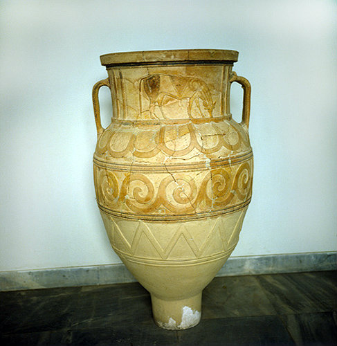 Terracotta storage jar, Heraklion Museum, Heraklion, Crete, Greece
