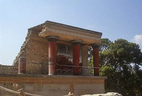 Greece, Crete, Knossos, Palace of Minos, the Bull Verandah