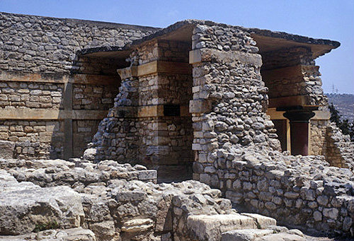 Greece, Crete, Knossos, Palace of Minos 2800-1100 BC, north lustral basin