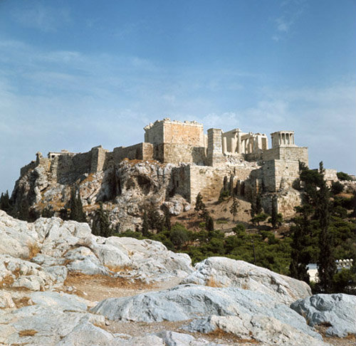 Greece Athens the Acropolis from the Areopagus,  a hill sacred to Ares, St Paul preached here