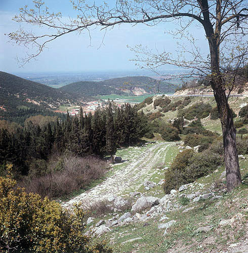Via Egnatia, Roman road that runs between Philippi and Neapolis, present day Kavalla, Greece