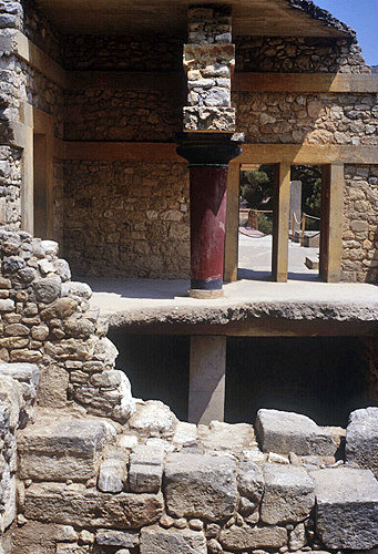 Greece, Crete, Knossos, Palace of Minos 2800-1100 BC west Porch