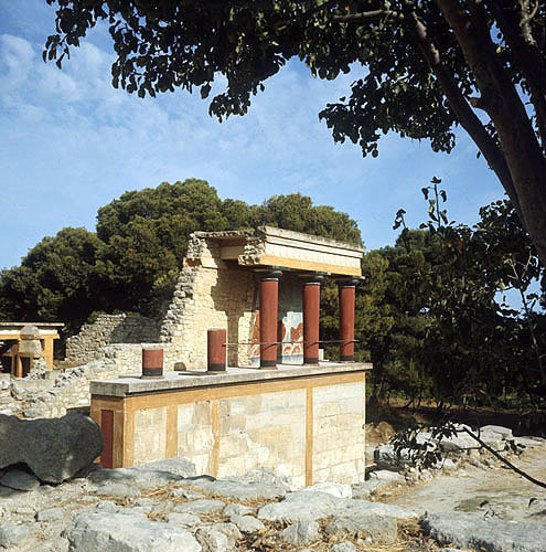 Greece, Crete, Knossos, Palace of Minos, the Bull Portico