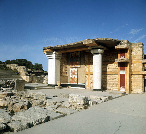 Greece, Crete, Knossos, Palace of Minos, the south Propylon, or monumental gateway