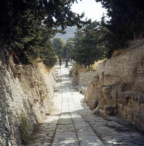 Greece, Crete, Knossos, Minoan road 1600 BC