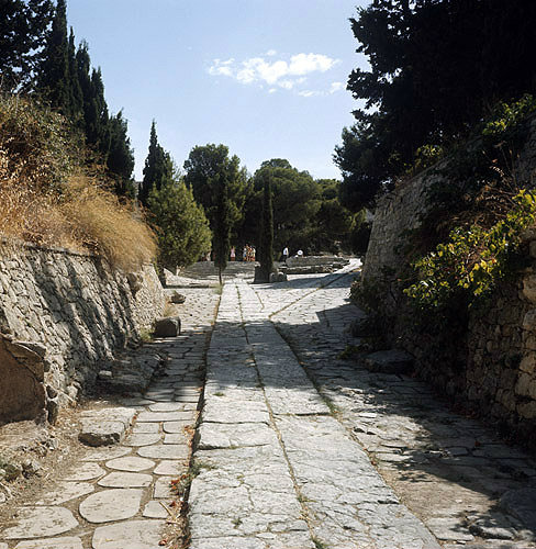 Greece, Crete, Knossos, Palace of Minos, Minoan road