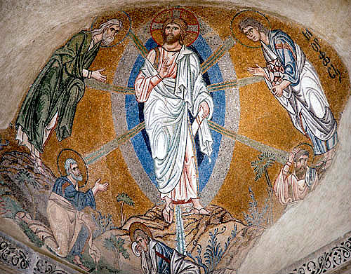 Transfiguration, eleventh century mosaic, monastery church, Daphni, Greece