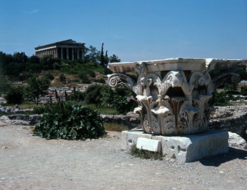 Greece Athens Athenian Agora the 5th century BC Temple of Hephaistos in the foreground